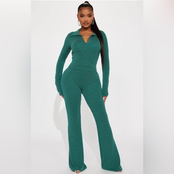 Fashion Nova Tops - Long Sleeve Set - Hunter